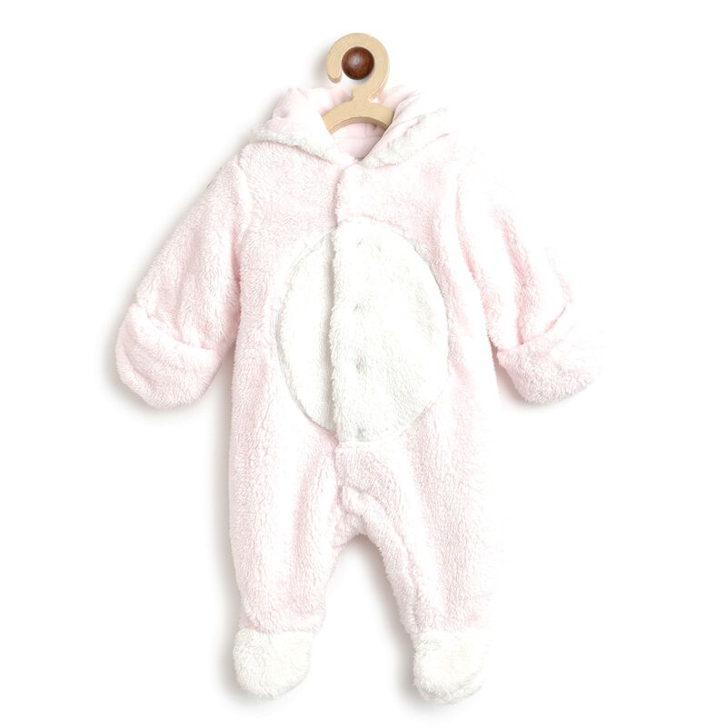 Hooded Faux Fur Babysuit-Front Opening  image number null